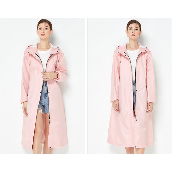 Trendy vindjakke regnjakke, let og åndbar, ensfarvet pink pink L