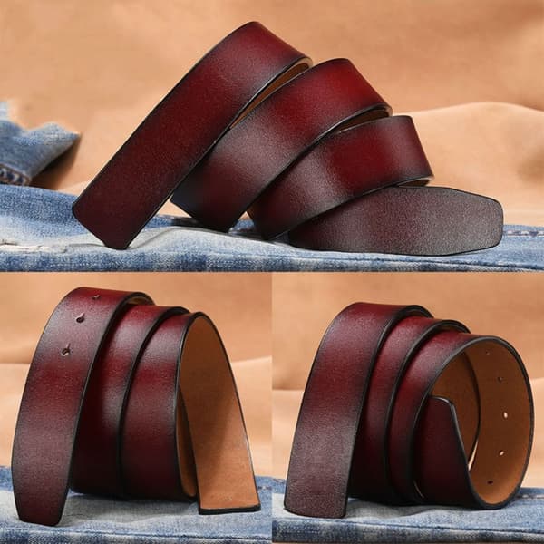 Ægte læderbælte uden spænde [GKS] 01 Black 3.8cm
