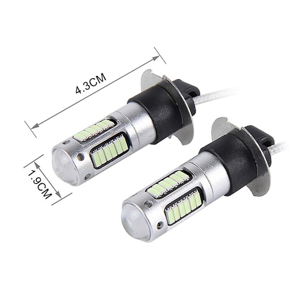 2 stk. H3 10W 30 SMD-4014 LED tågelygter til bil, DC 12V Ice Blue Light