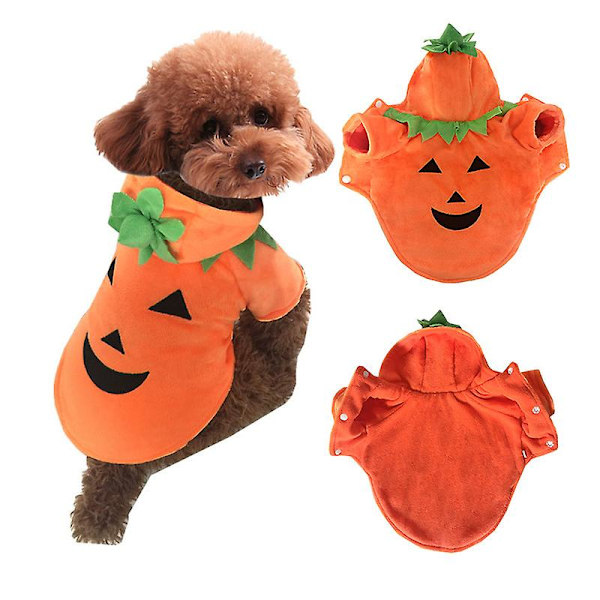 Pet Kostumer Halloween Pet Græskar Kostume Pet Cosplay Vinter Varme Hunde Frakker Jakker Ferie Kostume Sæt Pet Hund Tøj（XL）