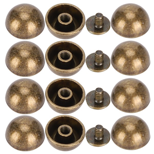 Bronsfärgade kupolnitar - 30 set - 12MM - Läderdekoration 0.1