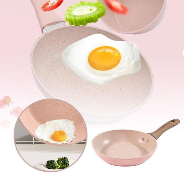 Induktion/Öppen Låga Mini ROSA Non-Stick Stekpanna Ägg/Biff 12/ pinkA 12cm