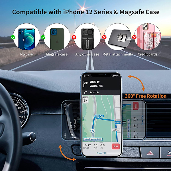 Magnetisk trådløs billader med sugekopp for Apple mobiltelefon trådløs lader iphone12/13 navigasjonsbrakett