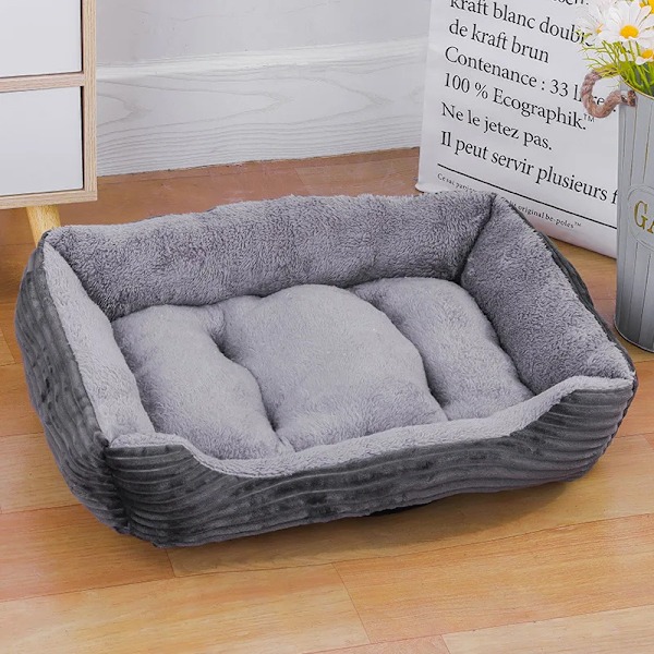 Hundebed Kattedyr Blødt Firkantet Plys Kennel Dyretilbehør Hunde Kurv Bed Sofa Stor Medium Hvalp Kæledyrsartikler Madras Beige Beige 45X30CM