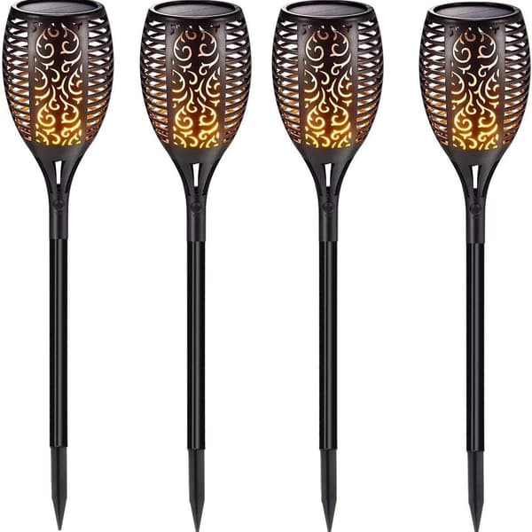 Solar Flame Light - 96 LED Vattentät Utomhusdekoration (4-pack) KLB