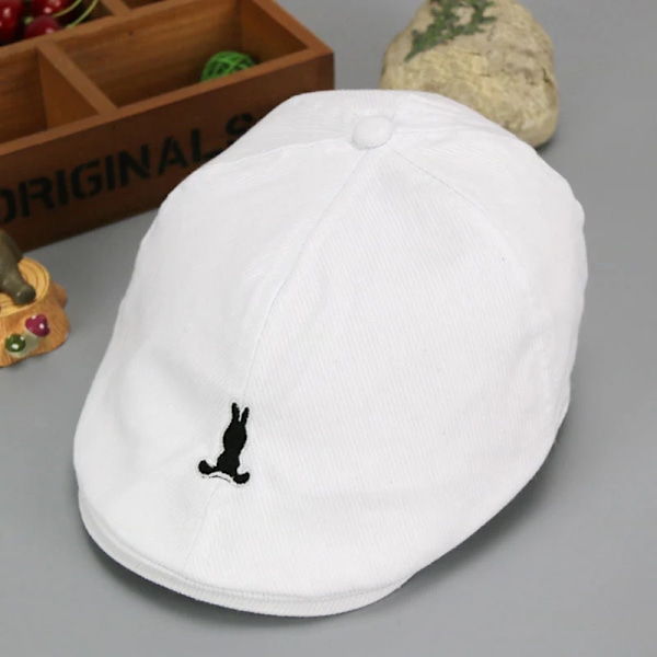 Sød Stribet Baby Basker Hat Bomuld Baby Dreng Pige Hatte Toddler Baby Cap Børn Sommer Sol Baseball Hatte Cap white