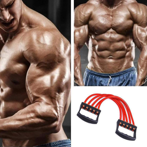 Justerbar Chest Expander 5 Ropes Exercise System-svart