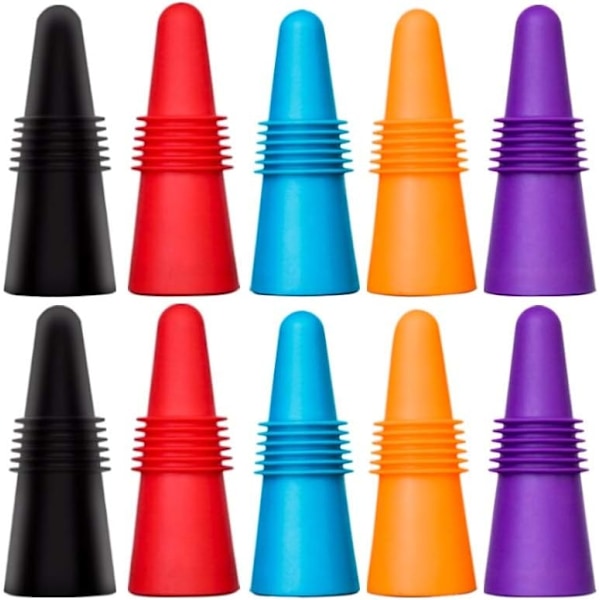 10 Pack Wine Stoppers, Reusable Silicone Stopper for Beverage Bottles