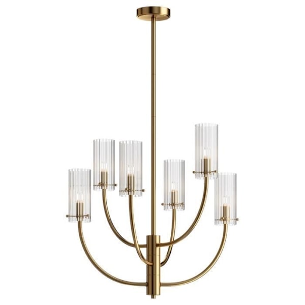 Plafonnier - Maytoni - Arco - Neoklassisk - Mässing - Glaskupa - 6 G9-lampor