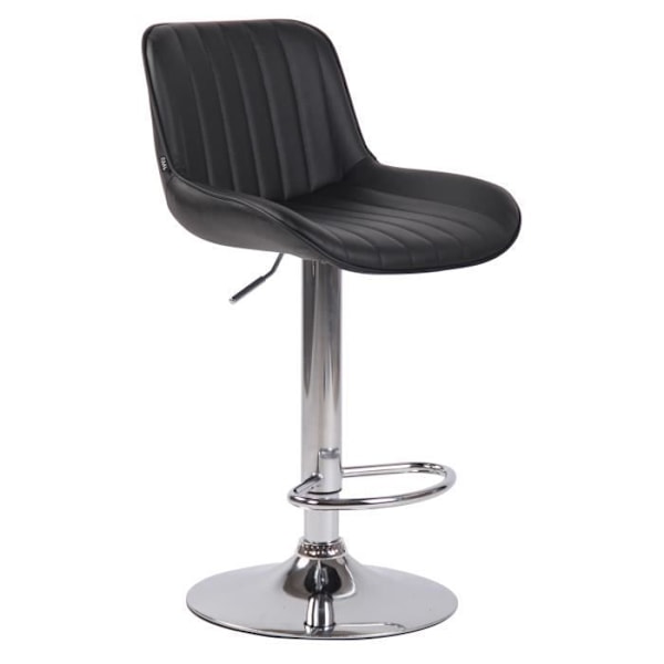 Set med 2 Lentini barstolar i konstläder, metallbas Justerbar höjdled, svart-krom Svart