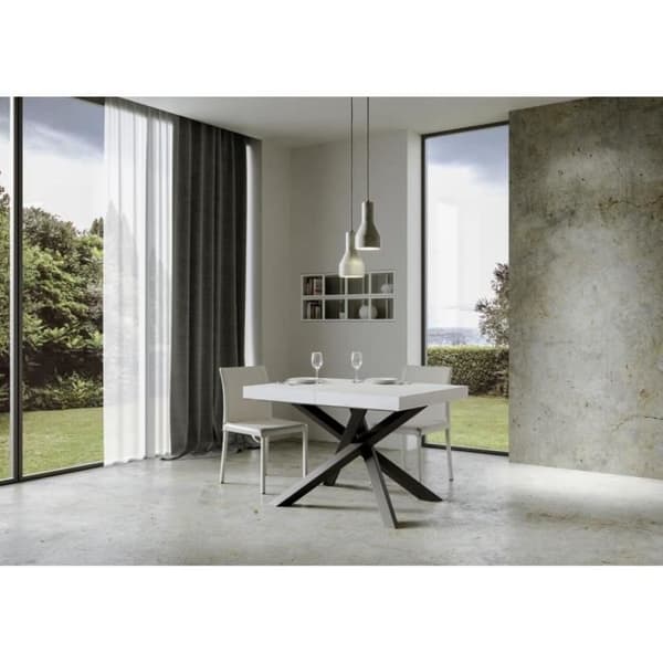 Uttökningsbart bord - Volantis - 90x140/244 cm - Vit Ask - Antracit Vit