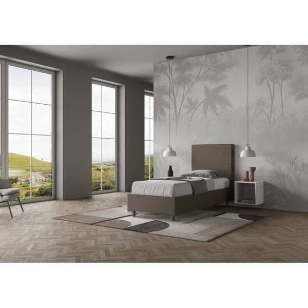 Lit coffre 1 plats Focus 80x210 - Brun - Vit kastanj