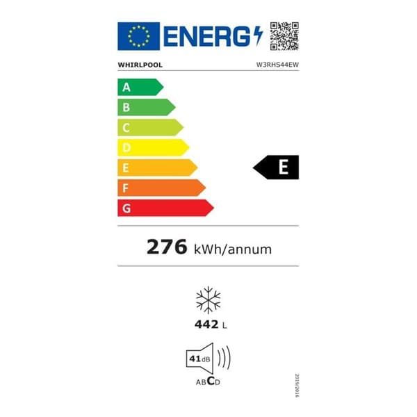 Frysskåp - WHIRLPOOL - W3RHS44EW - 442 L - Snabbfrysning - Klass E Vit