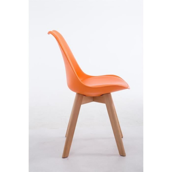 Besöksstol - CLP - Borneo V2 - Imiterat läder - Orange-Natur - Modern design Orange-Natur