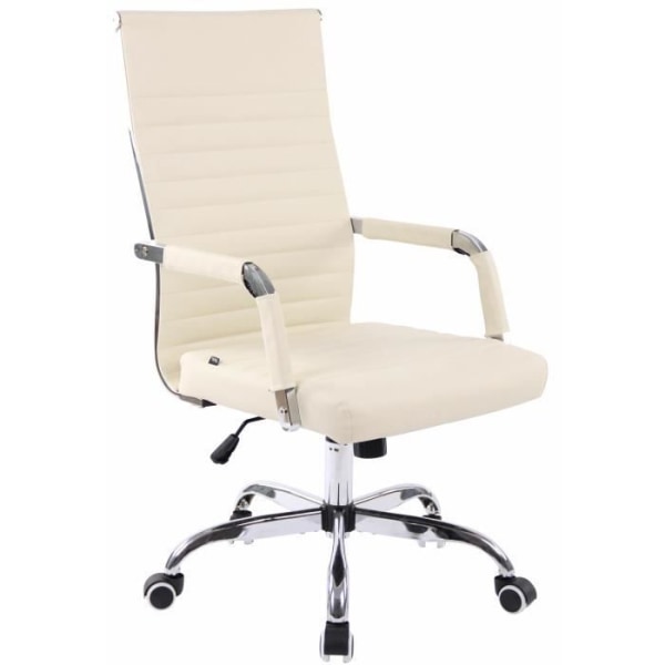 Amadora Kontorsstol i konstläder med hjul - Beige - CLP - Ergonomisk höjdjusterbar Beige