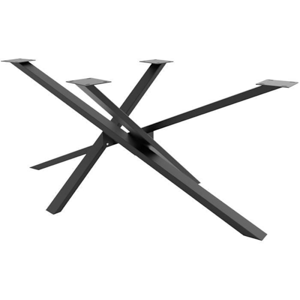 Jimmy design metallben för bord Industriell stil DIY Mikado form, svart -120x70x72 cm Svart
