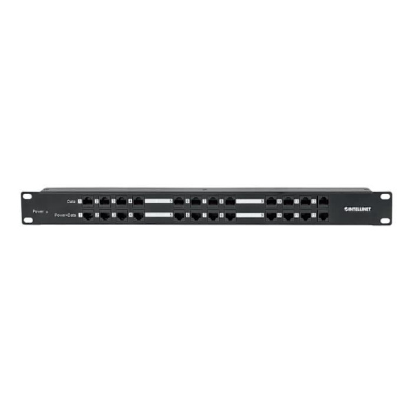 Intellinet Power Injector (rackmonterbar) 120 Watt utgångskontakter: 12 1U 19" svart Svart