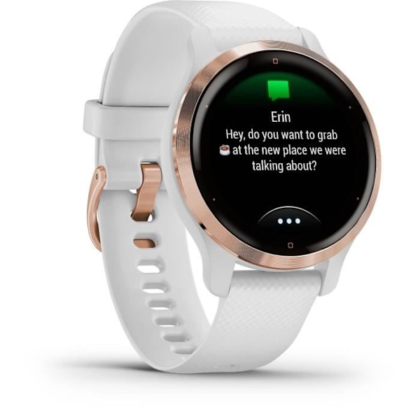 GARMIN Venu 2S - GPS smartwatch - Roséguld - Vit rem