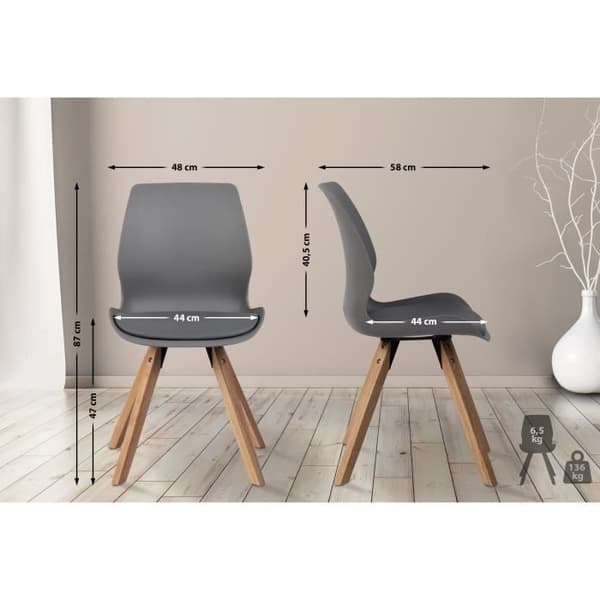 Matstolar - Luna - Set om 2 - Skandinavisk design - Grå - Absolut komfort grå