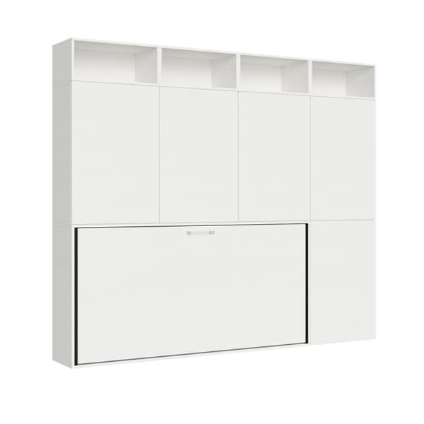 Fällbar sängskåp - Kando - Horisontell - 1 sängplats - Vit Ask - Dagens design Vit Ask