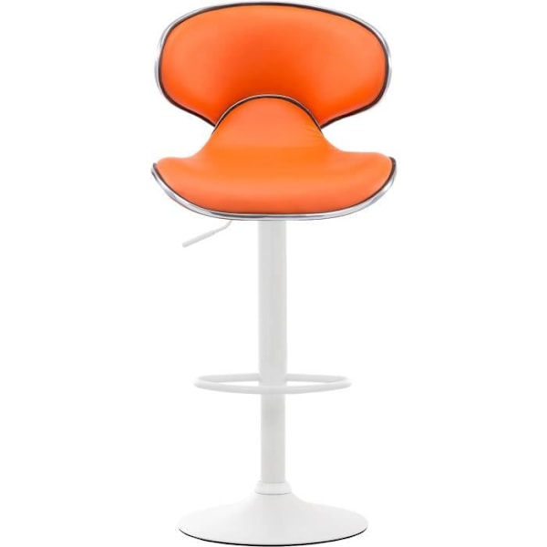 Barstol - Las Vegas V2 - Syntetisk läder - Orange-Vit - Höjdjusterbar - 2-pack Orange-Vit