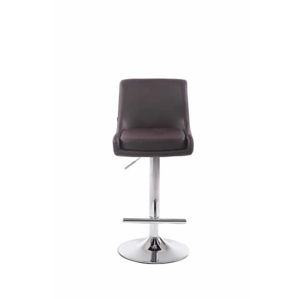 Barstol - MOULINS - Brun Cuirette - Höjdjusterbar - Kontemporär Stil - Design kastanj