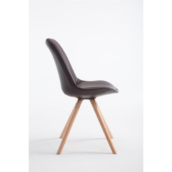 LAVAL besöksstol i konstläder med runda ben - Brun - Modern design - Bekväm Brun-Natur