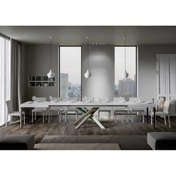Bord - Volantis - 90x160 - White Ash Top - Långsträckt struktur 420 4/A Vit