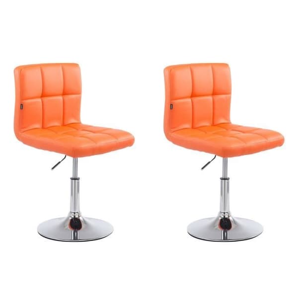 -CLP-Set med 2 Palma V2 loungefåtöljer i justerbart och svängbart konstläder-Array orange