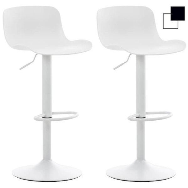-CLP-Set med 2 barstolar Almada i Plast-Array Vit