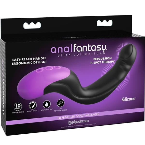 Masseur Anal - Pipedream - Hyper Pulse P Spot - Silikon - Ergonomisk - Svart Svart
