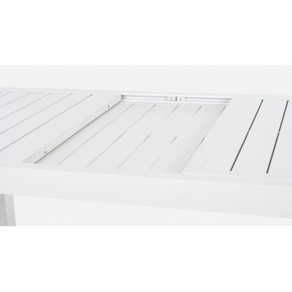 Utebord - Hilde - 160/240 x 90 - Vit - Integrerad förlängning - Aluminiumstruktur