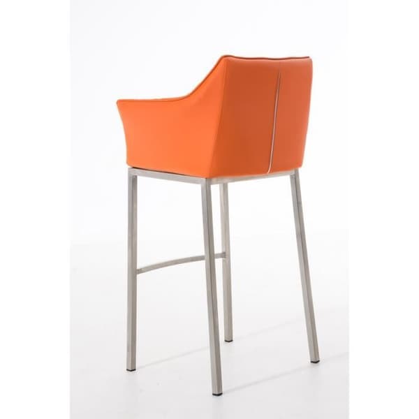 DAMASO E barpall - CLP - 4 stålben - Kvalitets PU-överdrag orange
