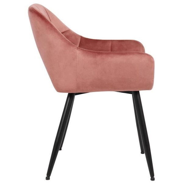 Matsalsstol - CLP - Emia - Rosa - Sammet - Med armstöd - Skandinavisk design Rosa-sammet