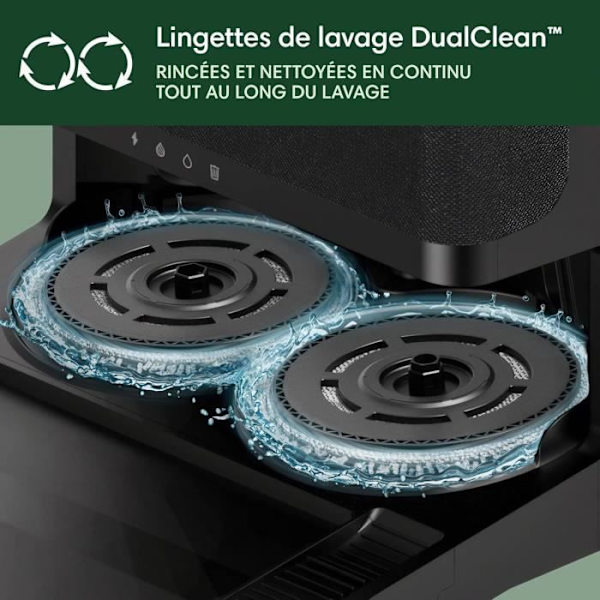 Robotdammsugare iRobot Roomba Plus 405 - Multifunktionsstation - Tvätt och torkning av moppar - LiDAR Clearview Svart