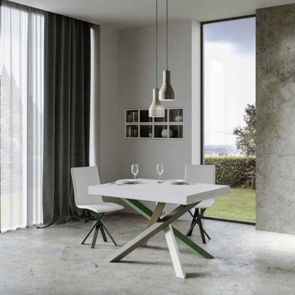 Utdragbart bord Volantis bord Utdragbart till 390 White Ash Top 90x130 Struktur 4/A Vit
