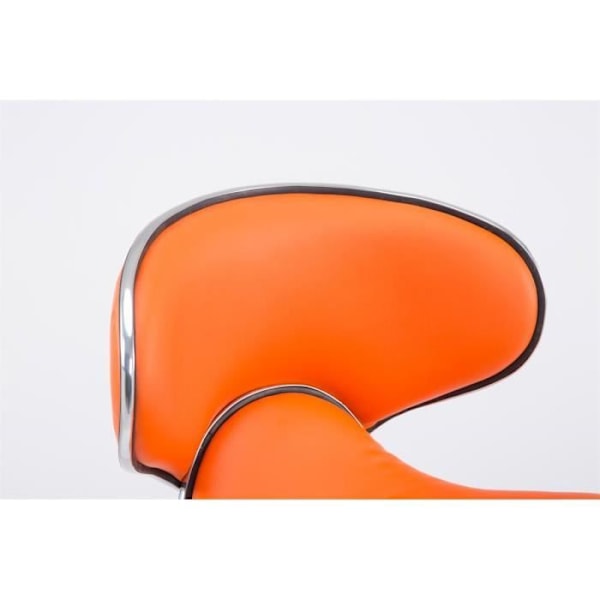Barstol - Las Vegas V2 - Syntetläder - Orange-Krom - Höjdjusterbar - Set om 2 Orange-Krom