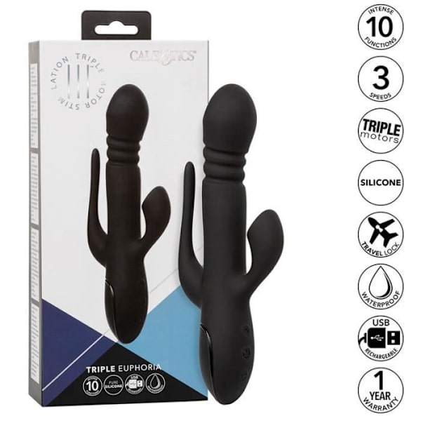CALEXOTICS - TRIPPEL EUPHORIA VIBRATOR - SVART -
