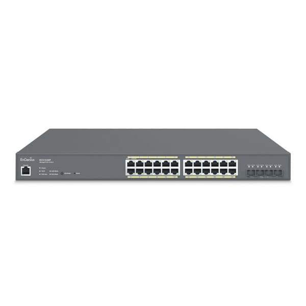 EnGenius Switch med 24 Gigabit Ethernet PoE portar, L2+ Hanterad Grå