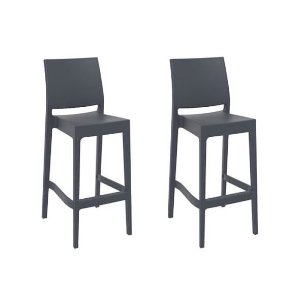 Set med 2 Barstolar - CULOZ (Mörkgrå)