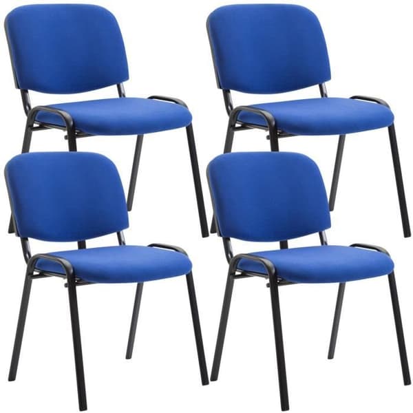 -CLP-Paket med 4 besöksstolar Ken i tyg-Array blå