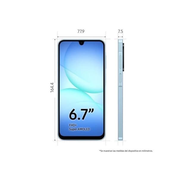 Smartphone - SAMSUNG - Galaxy A17 - 4G - 128 Go - 4 Go RAM - Skärm 6,7 tum Blå