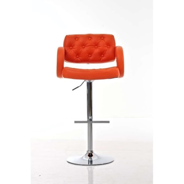 Barstol - CLP - DUBLIN - Justerbar i höjdled - Svängbar - Syntetläder orange