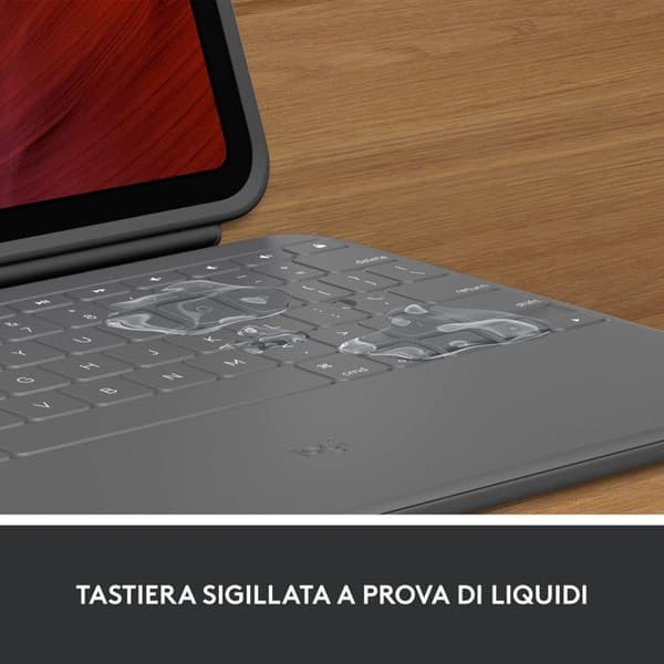 Logitech Rugged Folio Protective Keyboard Case för iPad (10:e generationen) - Svart - Anti-chock - Smart Connector Grafit