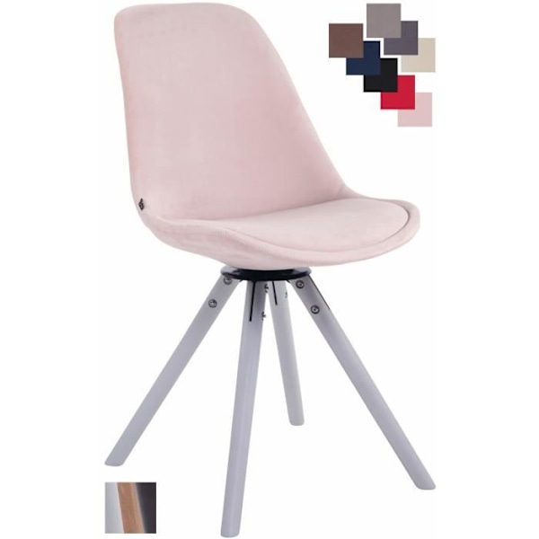 Matstol - CLP - TROYES - Velour - Polstret - Snurrande - Rosa Rosa