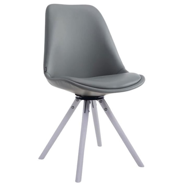 Matstol - Calais - Svensk design - Rotera - Syntetläder - Grå-Vit - Skandinavisk design Grå Vit