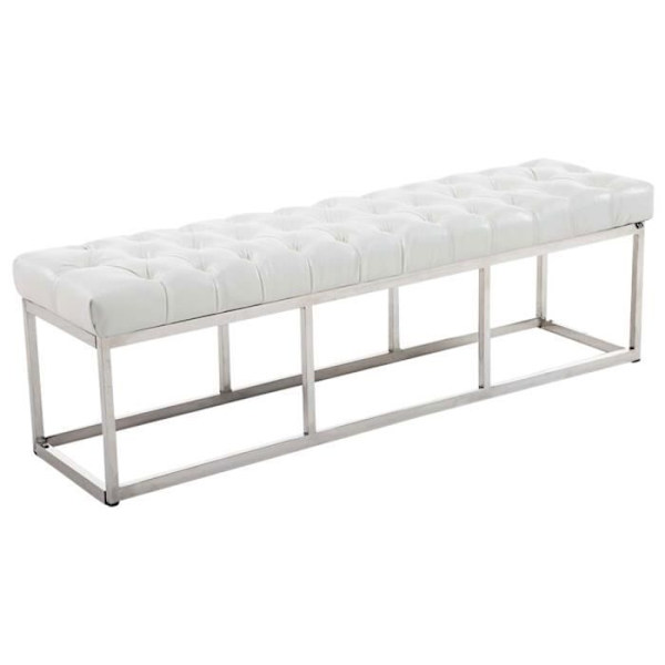 Amun E Bänk I konstläder, Vit -150 cm Vit