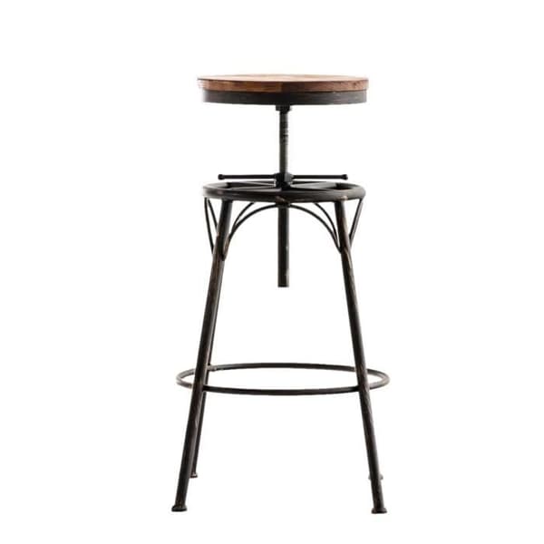 -CLP-Set med 2 barstolar Beam med sits i trä i industriell stil-Array brons