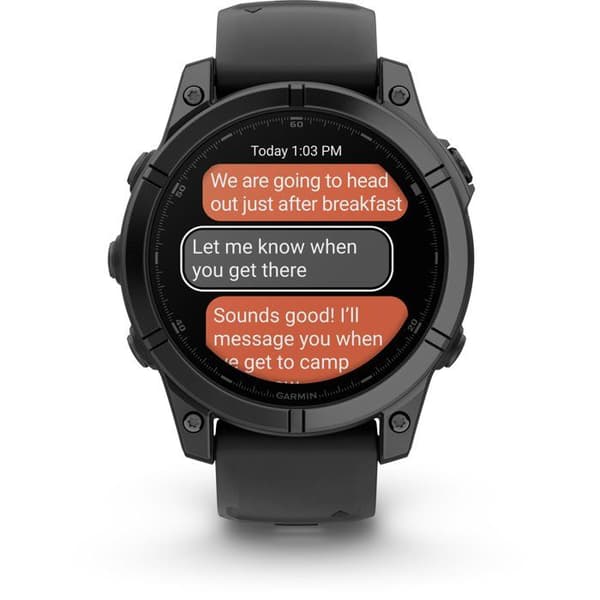 Klocka - GARMIN - Fenix E AMOLED - 47 mm - Grå stål - Svart silikonarmband Stålgrå