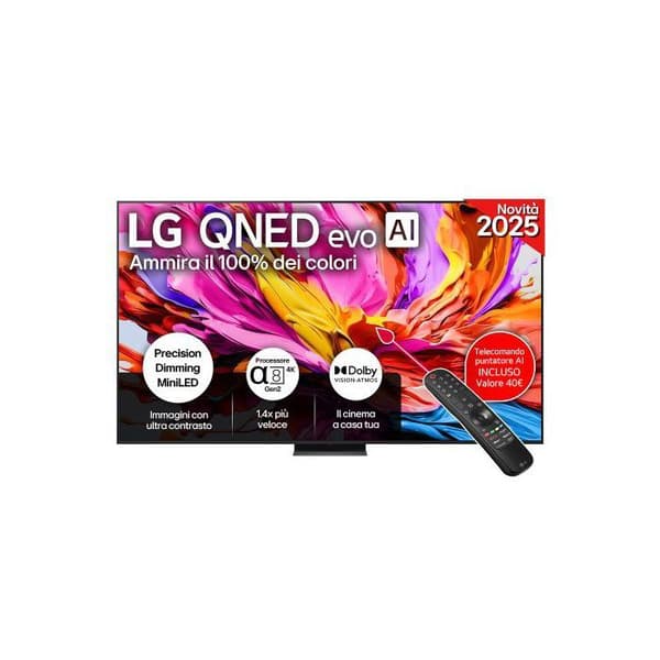 LG QNED MiniLED 100” 4K UHD 100QNED86A6A – α8 Gen2 AI-processor, Dynamic QNED-färg, Precision Dimming